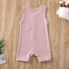 imageKuriozud Newborn Baby Boy Girl Plain Romper Sleeveless Jumpsuit ClothesPink