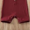 imageKuriozud Newborn Baby Boy Girl Plain Romper Sleeveless Jumpsuit ClothesWine Red
