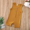 imageKuriozud Newborn Baby Boy Girl Plain Romper Sleeveless Jumpsuit ClothesYellow