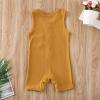 imageKuriozud Newborn Baby Boy Girl Plain Romper Sleeveless Jumpsuit ClothesYellow