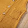 imageKuriozud Newborn Baby Boy Girl Plain Romper Sleeveless Jumpsuit ClothesYellow