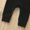 imageKuriozud Newborn Infant Unisex Baby Boy Girl Clothes Button Romper Jumpsuit Basic One Piece OutfitsLong Sleeve One Piece Black