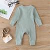 imageKuriozud Newborn Infant Unisex Baby Boy Girl Clothes Button Romper Jumpsuit Basic One Piece OutfitsLong Sleeve One Piece Light Green
