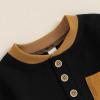 imageKuriozud Newborn Infant Unisex Baby Boy Girl Clothes Button Romper Jumpsuit Basic One Piece OutfitsStriped Long Sleeve Black