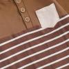 imageKuriozud Newborn Infant Unisex Baby Boy Girl Clothes Button Romper Jumpsuit Basic One Piece OutfitsStriped Long Sleeve Brown