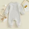 imageKuriozud Newborn Infant Unisex Baby Boy Girl Clothes Button Romper Jumpsuit Basic One Piece OutfitsWaffle Long Sleeve Apricot
