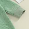 imageKuriozud Newborn Infant Unisex Baby Boy Girl Clothes Button Romper Jumpsuit Basic One Piece OutfitsWaffle Long Sleeve Green