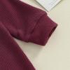 imageKuriozud Newborn Infant Unisex Baby Boy Girl Clothes Button Romper Jumpsuit Basic One Piece OutfitsWaffle Long Sleeve Wine Red