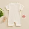 imageKuriozud Newborn Infant Unisex Baby Boy Girl Clothes Button Romper Jumpsuit Basic One Piece OutfitsWaffle Short Sleeve Apricot