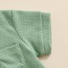 imageKuriozud Newborn Infant Unisex Baby Boy Girl Clothes Button Romper Jumpsuit Basic One Piece OutfitsWaffle Short Sleeve Green