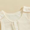 imageKuriozud Newborn Infant Unisex Baby Boy Girl Clothes Button Romper Jumpsuit Basic One Piece OutfitsWaffle Sleeveless Apricot
