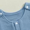 imageKuriozud Newborn Infant Unisex Baby Boy Girl Clothes Button Romper Jumpsuit Basic One Piece OutfitsWaffle Sleeveless Blue