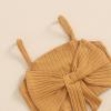 imageKuriozud Summer Clothes for Toddler Baby Girl Cute Bow Sleeveless Tank Top and Shorts Set Ribbed 2 Piece OutfitRibbed Mustard Yellow