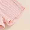 imageKuriozud Summer Clothes for Toddler Baby Girl Cute Bow Sleeveless Tank Top and Shorts Set Ribbed 2 Piece OutfitRibbed Pink
