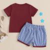 imageKuriozud Toddler Baby Boy 4th Of July Outfit Truck American Flag Tshirt Top Red White Bule Shorts Set Fourth Of July Clothes4th of July Outfit Red