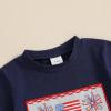 imageKuriozud Toddler Baby Boy 4th Of July Outfit Truck American Flag Tshirt Top Red White Bule Shorts Set Fourth Of July ClothesAmerican Flag Blue