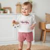 imageKuriozud Toddler Baby Boy 4th Of July Outfit Truck American Flag Tshirt Top Red White Bule Shorts Set Fourth Of July ClothesAmerican Flag Truck Embroidery Ivory
