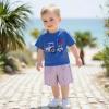 imageKuriozud Toddler Baby Boy 4th Of July Outfit Truck American Flag Tshirt Top Red White Bule Shorts Set Fourth Of July ClothesTruck American Flag Blue