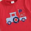 imageKuriozud Toddler Baby Boy 4th Of July Outfit Truck American Flag Tshirt Top Red White Bule Shorts Set Fourth Of July ClothesTruck American Flag Red