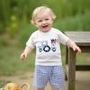 imageKuriozud Toddler Baby Boy 4th Of July Outfit Truck American Flag Tshirt Top Red White Bule Shorts Set Fourth Of July ClothesTruck American Flag White