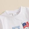 imageKuriozud Toddler Baby Boy 4th Of July Outfit Truck American Flag Tshirt Top Red White Bule Shorts Set Fourth Of July ClothesTruck American Flag White