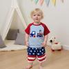imageKuriozud Toddler Baby Boy 4th Of July Outfit Truck American Flag Tshirt Top Red White Bule Shorts Set Fourth Of July ClothesTruck Usa Flag Blue