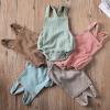 imageKuriozud Unisex Baby Boy Girl Clothes Sleeveless Romper Bodysuit Crossback Strap Jumpsuit Overall Shorts One Piece OutfitLight Green
