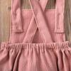 imageKuriozud Unisex Baby Boy Girl Clothes Sleeveless Romper Bodysuit Crossback Strap Jumpsuit Overall Shorts One Piece OutfitPink