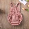 imageKuriozud Unisex Baby Boy Girl Clothes Sleeveless Romper Bodysuit Crossback Strap Jumpsuit Overall Shorts One Piece OutfitPink