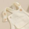 imageKuriozud Unisex Baby Boy Girl Clothes Sleeveless Romper Bodysuit Crossback Strap Jumpsuit Overall Shorts One Piece OutfitPocket Beige