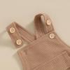 imageKuriozud Unisex Baby Boy Girl Clothes Sleeveless Romper Bodysuit Crossback Strap Jumpsuit Overall Shorts One Piece OutfitPocket Khaki