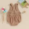 imageKuriozud Unisex Baby Boy Girl Clothes Sleeveless Romper Bodysuit Crossback Strap Jumpsuit Overall Shorts One Piece OutfitPocket Khaki