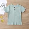imageKuriozud Unisex Toddler Baby Boy Girl Clothes Ribbed Knit TShirt Top Pants Solid Color 2 Piece Outfits LoungewearKids Shorts Set Light Green