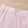 imageKuriozud Unisex Toddler Baby Boy Girl Clothes Ribbed Knit TShirt Top Pants Solid Color 2 Piece Outfits LoungewearKids Shorts Set Pink