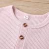 imageKuriozud Unisex Toddler Baby Boy Girl Clothes Ribbed Knit TShirt Top Pants Solid Color 2 Piece Outfits LoungewearKids Shorts Set Pink