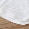imageKuriozud Unisex Toddler Baby Boy Girl Clothes Ribbed Knit TShirt Top Pants Solid Color 2 Piece Outfits LoungewearKids Shorts Set White