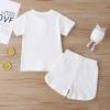 imageKuriozud Unisex Toddler Baby Boy Girl Clothes Ribbed Knit TShirt Top Pants Solid Color 2 Piece Outfits LoungewearKids Shorts Set White