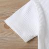 imageKuriozud Unisex Toddler Baby Boy Girl Clothes Ribbed Knit TShirt Top Pants Solid Color 2 Piece Outfits LoungewearKids Shorts Set White