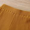imageKuriozud Unisex Toddler Baby Boy Girl Clothes Ribbed Knit TShirt Top Pants Solid Color 2 Piece Outfits LoungewearKids Shorts Set Yellow