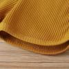 imageKuriozud Unisex Toddler Baby Boy Girl Clothes Ribbed Knit TShirt Top Pants Solid Color 2 Piece Outfits LoungewearKids Shorts Set Yellow