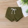 imageKuriozud Unisex Toddler Baby Boy Girl Clothes Ribbed Knit TShirt Top Pants Solid Color 2 Piece Outfits LoungewearShorts Set Army Green
