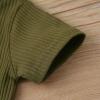 imageKuriozud Unisex Toddler Baby Boy Girl Clothes Ribbed Knit TShirt Top Pants Solid Color 2 Piece Outfits LoungewearShorts Set Army Green