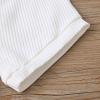 imageKuriozud Unisex Toddler Baby Boy Girl Clothes Ribbed Knit TShirt Top Pants Solid Color 2 Piece Outfits LoungewearShorts Set White