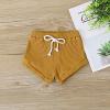imageKuriozud Unisex Toddler Baby Boy Girl Clothes Ribbed Knit TShirt Top Pants Solid Color 2 Piece Outfits LoungewearShorts Set Yellow