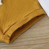 imageKuriozud Unisex Toddler Baby Boy Girl Clothes Ribbed Knit TShirt Top Pants Solid Color 2 Piece Outfits LoungewearShorts Set Yellow