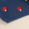 imageNewborn Toddler Baby Girl Boy Sweater Tops Mushroom Embroidery Warm Knitted Long Sleeves Knitwear Fall WinterMushroom Blue