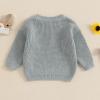 imageNewborn Toddler Baby Girl Boy Sweater Tops Mushroom Embroidery Warm Knitted Long Sleeves Knitwear Fall WinterMushroom Gray