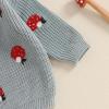 imageNewborn Toddler Baby Girl Boy Sweater Tops Mushroom Embroidery Warm Knitted Long Sleeves Knitwear Fall WinterMushroom Gray