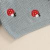imageNewborn Toddler Baby Girl Boy Sweater Tops Mushroom Embroidery Warm Knitted Long Sleeves Knitwear Fall WinterMushroom Gray