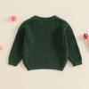 imageNewborn Toddler Baby Girl Boy Sweater Tops Mushroom Embroidery Warm Knitted Long Sleeves Knitwear Fall WinterMushroom Green